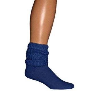  Navy Blue Cotton Heavy Slouch Socks: Clothing