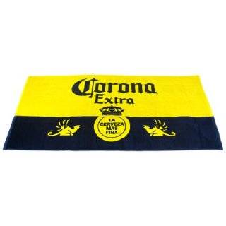  Navy Blue / Yellow Corona Extra Beach Towel 35 x: Home 