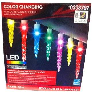 Gemmy LED Color Changing Light Show Icicle Light String:  