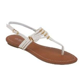 Womens Roman Gladiator Sandals Flats Thongs Shoes W/Gold Trim 4 Colors