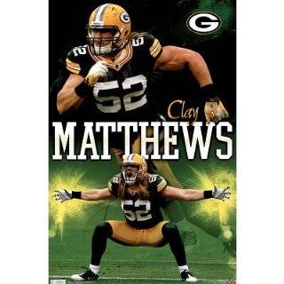 22x34) Green Bay Packers Clay Matthews Sports Poster Print
