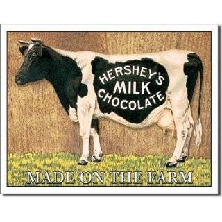 Hersheys Milk Chocolate Cow Retro Vintage Tin Sign