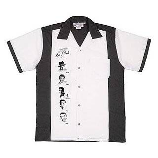 Rat Pack Bowling Shirt White & Black Retro Bowler