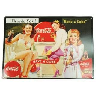  Coca Cola Tin Metal Sign : Now For A Coke: Home & Kitchen
