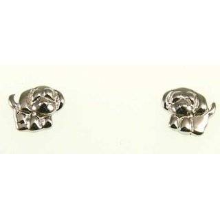  Tiny Sterling Silver Dog Stud Earrings: Jewelry