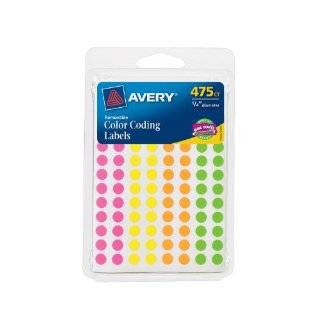  Avery Removable Color Coding Labels, 0.25 Inches, Assorted 