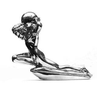  Chrome Sitting Pig with Wings Hood Ornament Automotive