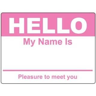  500 3x4 Pink Hello My Name Is ID Tag Badge Labels Stickers 