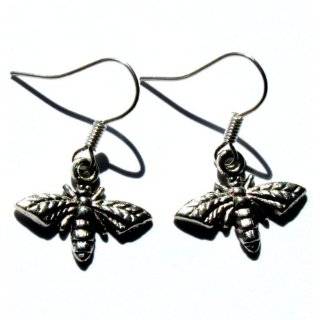 Silver Bee Earrings in Silver on 925 Sterling Silver French Wires, .5