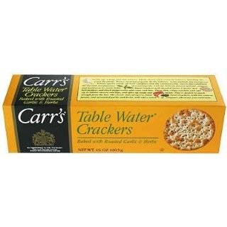Carrs Table Water Crackers, Roasted Garlic & Herbs, 4.25 Ounce Boxes 