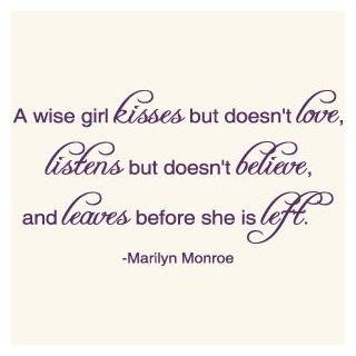  A Wise Girl Marilyn Monroe Quote Vinyl Wall Decal Sticker 