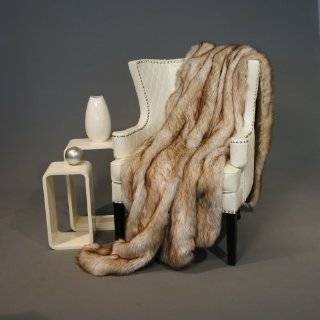  Ruched Ivory Mink Faux Fur Throw