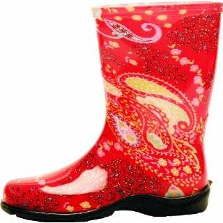  Slogger Rain Boots in Floral or Paisley Black Blue Red 
