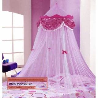    Purple Chiffon Furbelow Princess Bed Canopy By SID