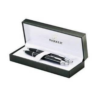 Parker IM Black Chrome Trim Ballpoint Pen and Mechanical Pencil Gift 