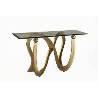 Glass Top Console Table (Oil Rubbed Bronze / Dusted Gold) (36H x 32W 