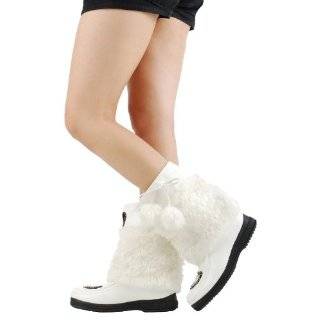  Pompom Mukluk Faux Fur Winter Boots GRAY Shoes