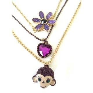  Betsey Johnson Asian Jungle Purple Daisy Drop Earrings 