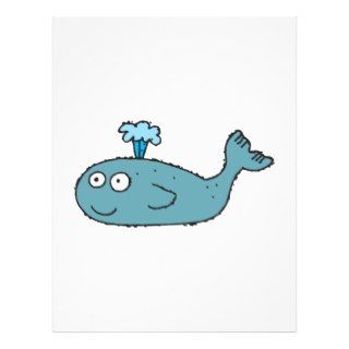 silly cartoon whale full color flyer