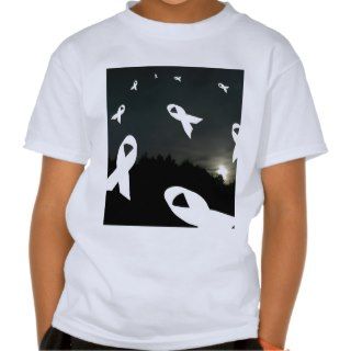 Lung Cancer Ribbons over a Night Sky Tee Shirts
