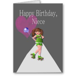 Happy Birthday Niece, Rollerskates Card