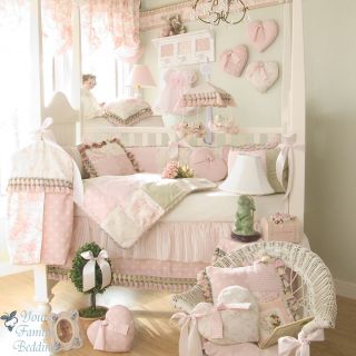 Glenna Jean Baby Girl Pink Toile Boutique Crib Nursery Linen Bedding Quilt Set