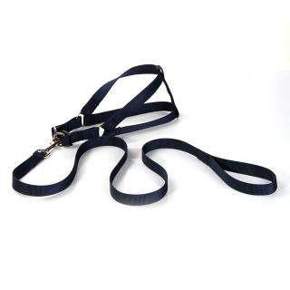 Deep Blue Easy Walk Pet Dog Harness Leader with Pull Free Leashes Size M