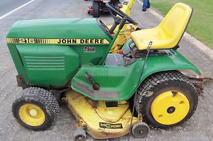 Pre Owned 216 John Deere Riding Lawn Mower with Snow Blower and Chains