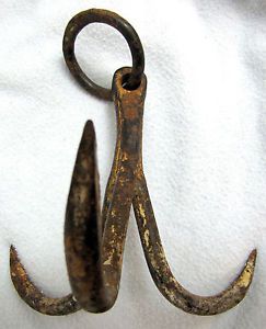 17th Century Pirate Artifact Wrought Iron Grappling Hook Port Royal Jamaica