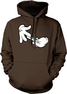 Gloved Mickey Mouse Hands Rolling A Joint Pot Weed Marijuana Hoodie Sweatshirt