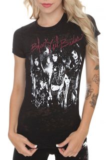 Black Veil Brides Band Pic Burnout Girls T Shirt