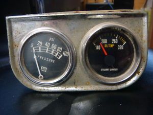 Vintage Stewart Warner Oil Pressure Gauge and Oil Temp Gauge