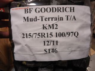 BF Goodrich Mud Terrain TA KM2 215 75R15 100 97Q Brand New Tire