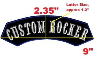 1 Custom Name Rocker Patch Tag Badge MC Club for Biker Vest Motorcycle Jacket 9"