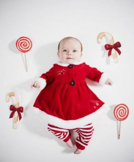 Baby Girl Santa Claus Costume Outfit Set for Christmas Dress 6 12 18 24 M 2 3