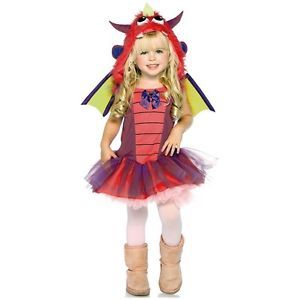 Little Dragon Costume Toddler Girl Kids Furry Monster Hood Halloween Fancy Dress