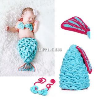 Newborn Baby Girl Boy Crochet Knit Hat Cap Costume Photography Prop Outfit HD23L