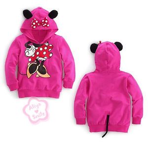 Toddler Girls Hoodie Coat Kids Minnie Mouse Bow T Shirt Costume Outfit Sz 4T