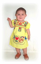 Puebla Dress Mexico Baby Toddler Infant Child Costume Precious 4 Colors Size 0