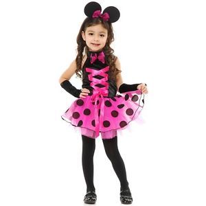 Little Miss Mouse Costume Toddler Pink Polka Dot Minnie Halloween Fancy Dress