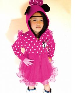 Baby Girl's Minnie Mouse Veil Dress Hoody Coat Jumper Costume Outwear Clothes