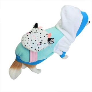 Pet Dog Hoodie Hooded Coat Clothes Jacket Costume Apparel Clothing with Backpack