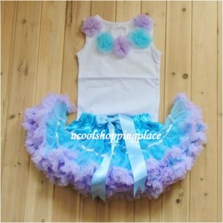 2pcs Baby Girl Kid Top Tutu Pageant Party Dress Skirt Costume Outfit Clothes
