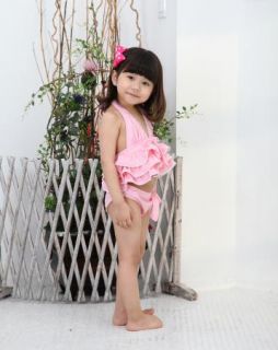 Girl Pink Swimwear Tankini Swimsuit Bikini Bathers 1 6Y Kids Swimming Costume