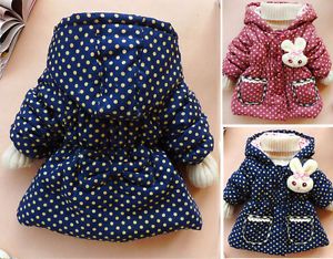 Baby Girls Kid Toddler Polka Dot Clothes Child Coat Outwear Jacket Snowsuit