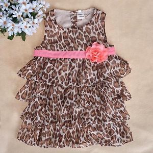 Baby Kids Toddler Girl Dress Clothes Pettiskirt Tutu Skirt Leopard 2 3Year NS16