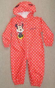 Baby Girls Clothes Minnie Mouse All in One Rain Suit Coat Age 12 18 Mths