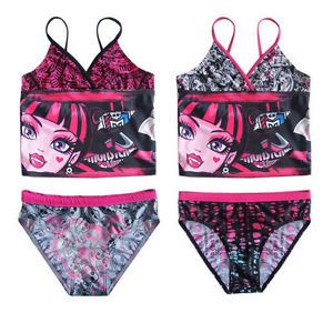 Girl Monster High Skull Swimsuit Tankini Kids Swimwear Bathing Suit 6 8 10 12 14