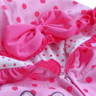 Polka Dots Girls Minnie Mouse Hooded Top T Shirt Thin Jacket Coat Costume 2T 6