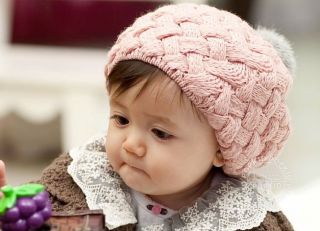 New Cute Winter Knit Crochet Beanie Hat for Baby Kids Girls Gift